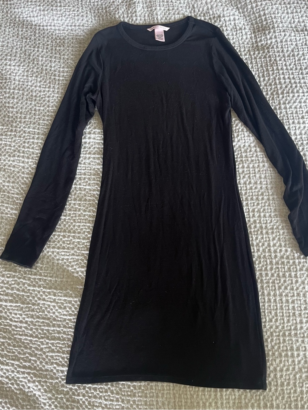 Vs Victoria's Secret Body Con Black Long Sleeve Mini Dress Women’s Medium